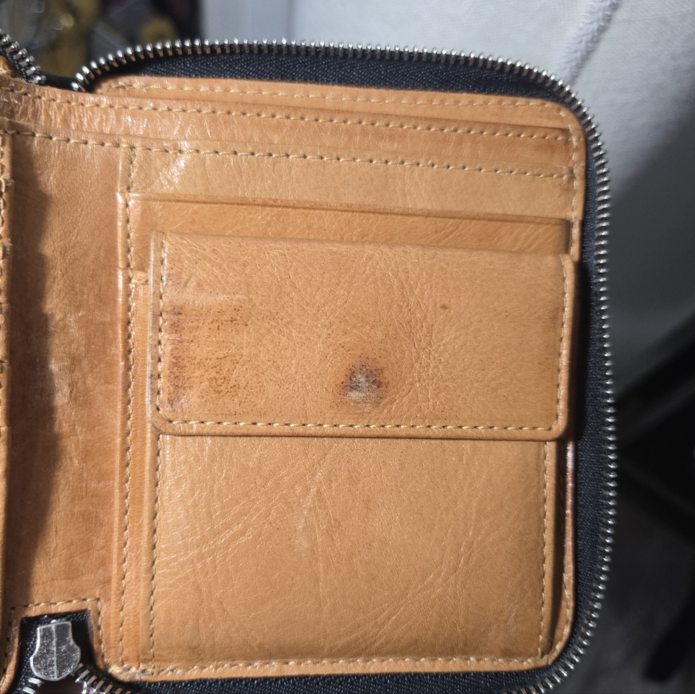 Coach Black Leather Small Wallet with Teal Stitching - Picture 10 of 13
